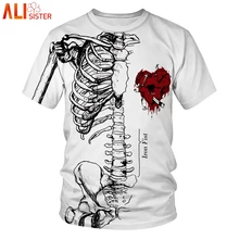 Харадзюку, белая, черная футболка с принтом черепа, мужская, женская, короткий рукав, забавная 3d футболка, хип-хоп, летние футболки, повседневные, размера плюс