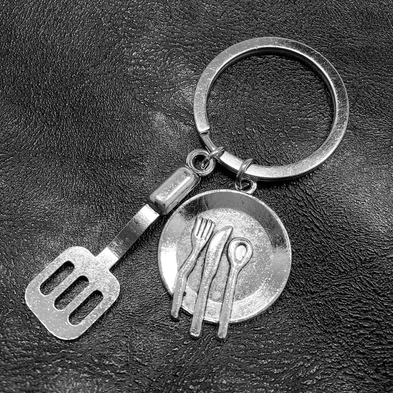 

Chef Cooking Cuisine Shovel Tableware Restaurant Restaurant Charm Pendant Mother Mother Keychain Fashion Jewelry Key Ring Women