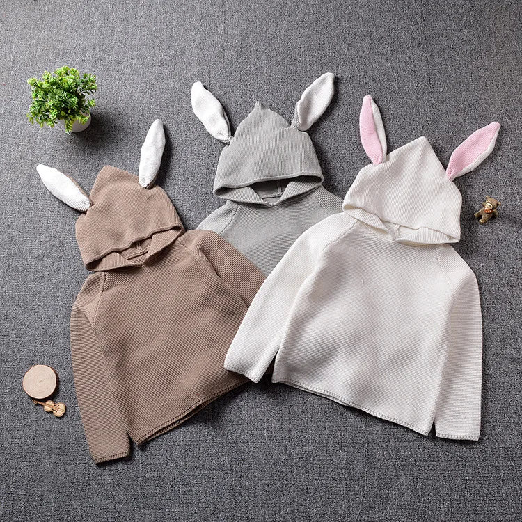 

2018 autumn winter baby girls boys knitted hooded sweaters fashion kids pullover sweater