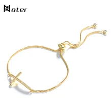 Noter Модный Крест Браслет талисманы Изменяемая цепочка Теннисный браслет для женщин девочек ручной Круз ювелирные изделия Pulseira Feminina