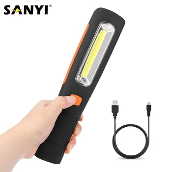 

COB LED Flashlight Swivel Base Hand Torch Portable Working Light USB Charging Tent Lantern Magnetic Inspection Lamp For Reparing