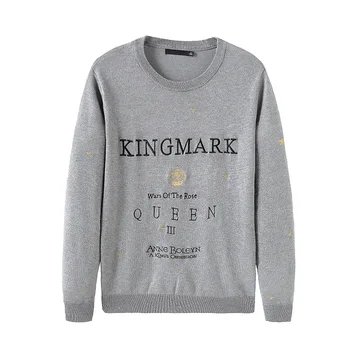 

New 2019 Man Luxury Embroidered Crown KingMark Queen Knit Casual Sweaters pullovers Asian Plug Size High quality Drake #ST39