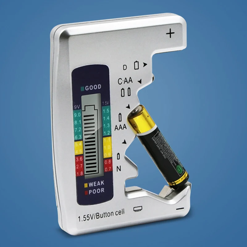 Цифровой измерительный тестер батареи для C/D/9 V/AA/AAA/1,5 V литиевая батарея питания Инструмент проверки емкости батареи тестер