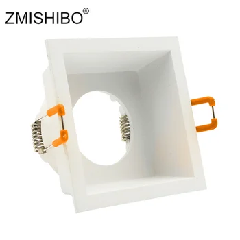 

ZMISHIBO Spot LED Downlights Square Single Ring Changeable MR16 GU5.3/GU10 12V 85-265V White Aluminium Deep Concave 84*84*62mm