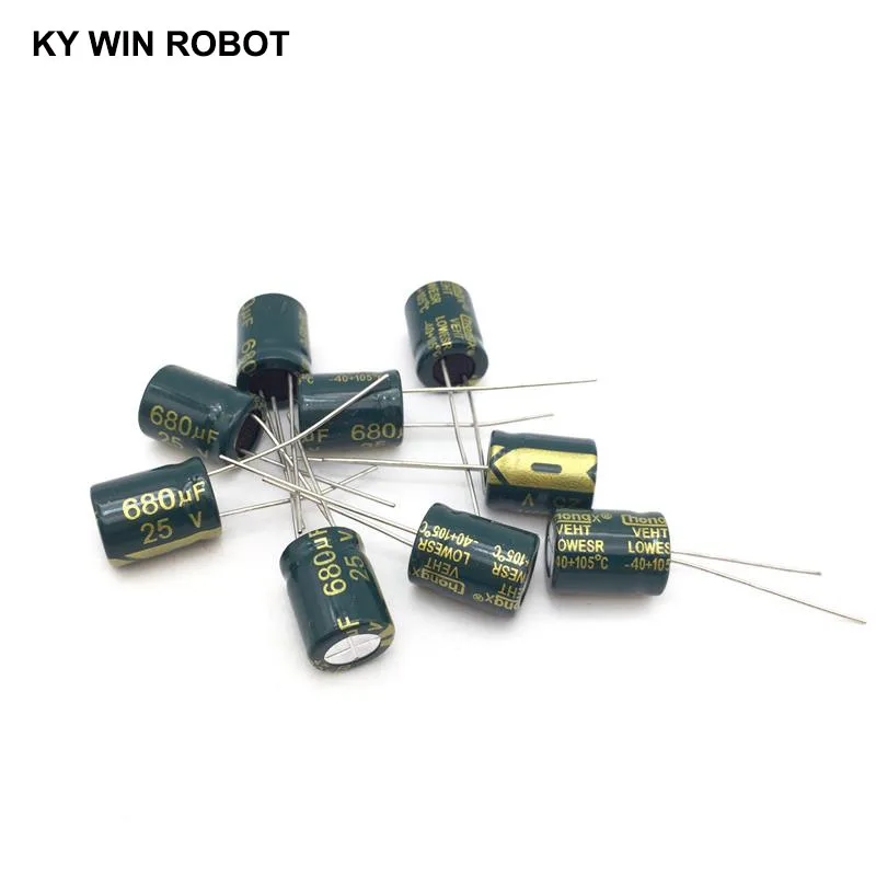 10 pcs Aluminum electrolytic capacitor 680 uF 25 V 10 * 13 mm frekuensi tinggi Radial Electrolytic kapasitor electrolytic capacitor aluminum capacitor aluminum electrolytic capacitor