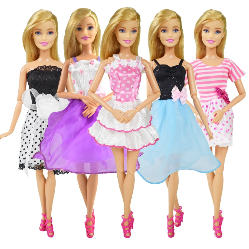 

5 Pcs/lot Fashion Design Princess Dress Mixed Style Doll Clothes Accessories Supplies Equipment Toy Gift for 12 Inch Doll Dress