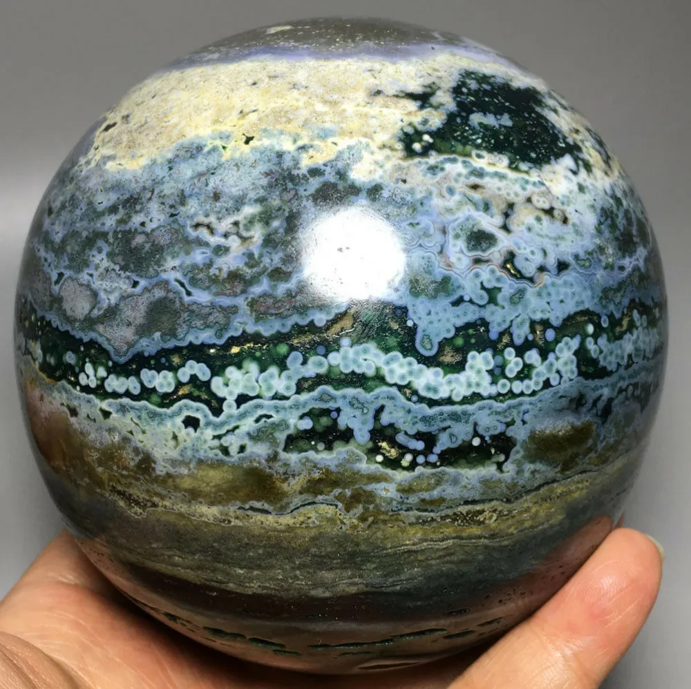 

1835g Raw NATURAL OCEAN JASPER QUARTZ CRYSTAL sphere BALL HEALING ramadan gifts