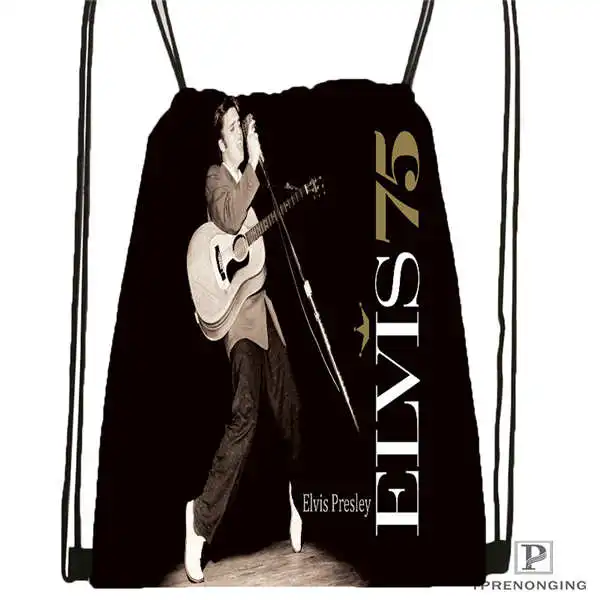 Индивидуальная походная сумка на шнурке Elvis Presley, милый рюкзак для детей(черная спинка), 31x40 см#180612-02-17