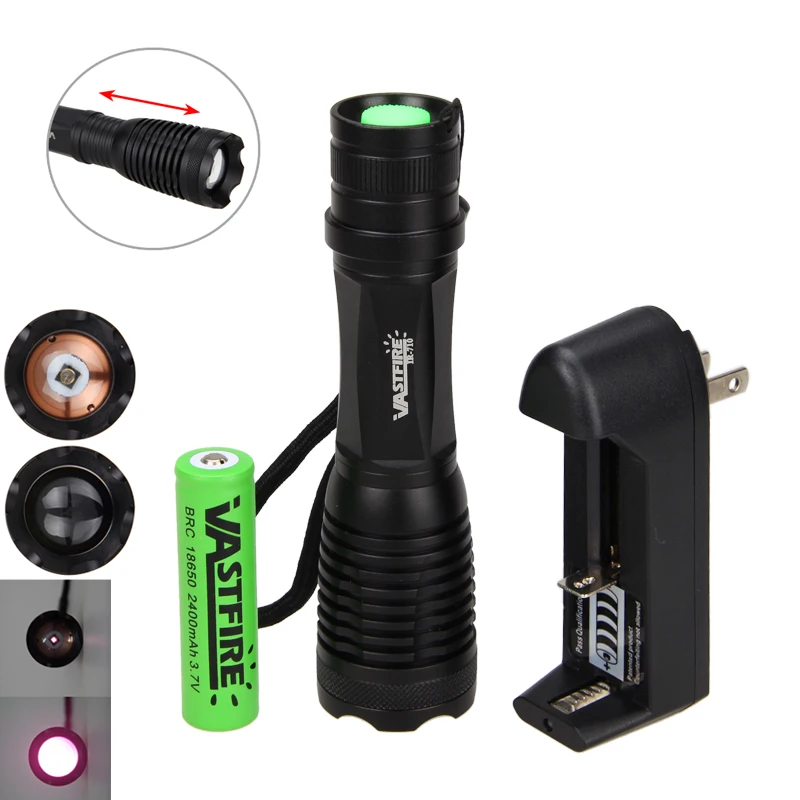 10w 940nm IR LED Zoomable Night Vision Infrared Radiation Flashlight+