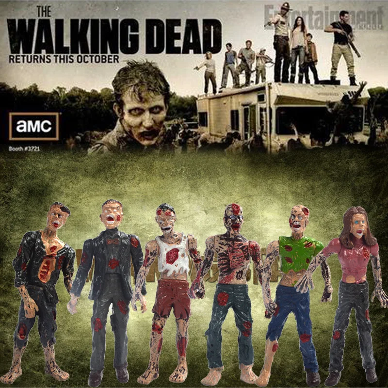10cm 6pcs/lot The Walking Dead Vampire Zombie Action Figure Toy Dollin