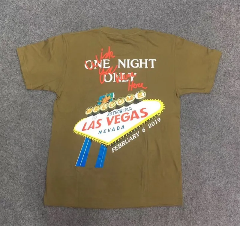 19ss Astroworld Трэвиса Скотта Тур рубашка Vegas футболка Вэнь 1:1 футболки высокого