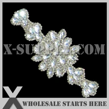 20 шт./лот) свадебные горный хрусталь аппликация железа на бисером патч для пользовательских свадебное платье украшения, x1-rat2182