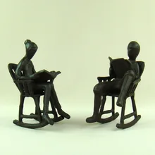 Винтаж абстрактный, металлический дети журнальный столик миниатюры узорный чугунный мальчик и девочка скульптура персонажа декор поделки Свадебные сувениры