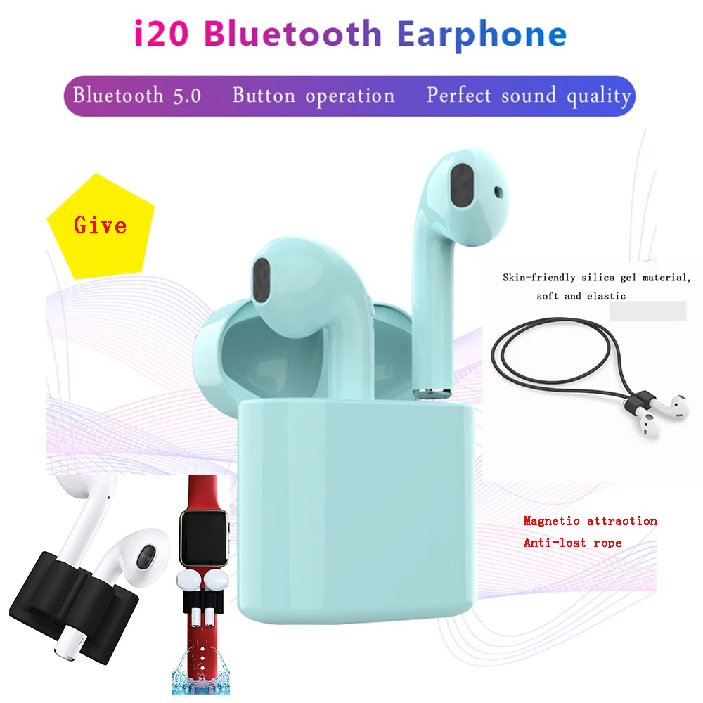 

2019 New I20 TWS headset Bluetooth 5.0 Wireless Headset i11 i12 I10 i16 Ear Hook earbuds spot earphone for all Smartphones