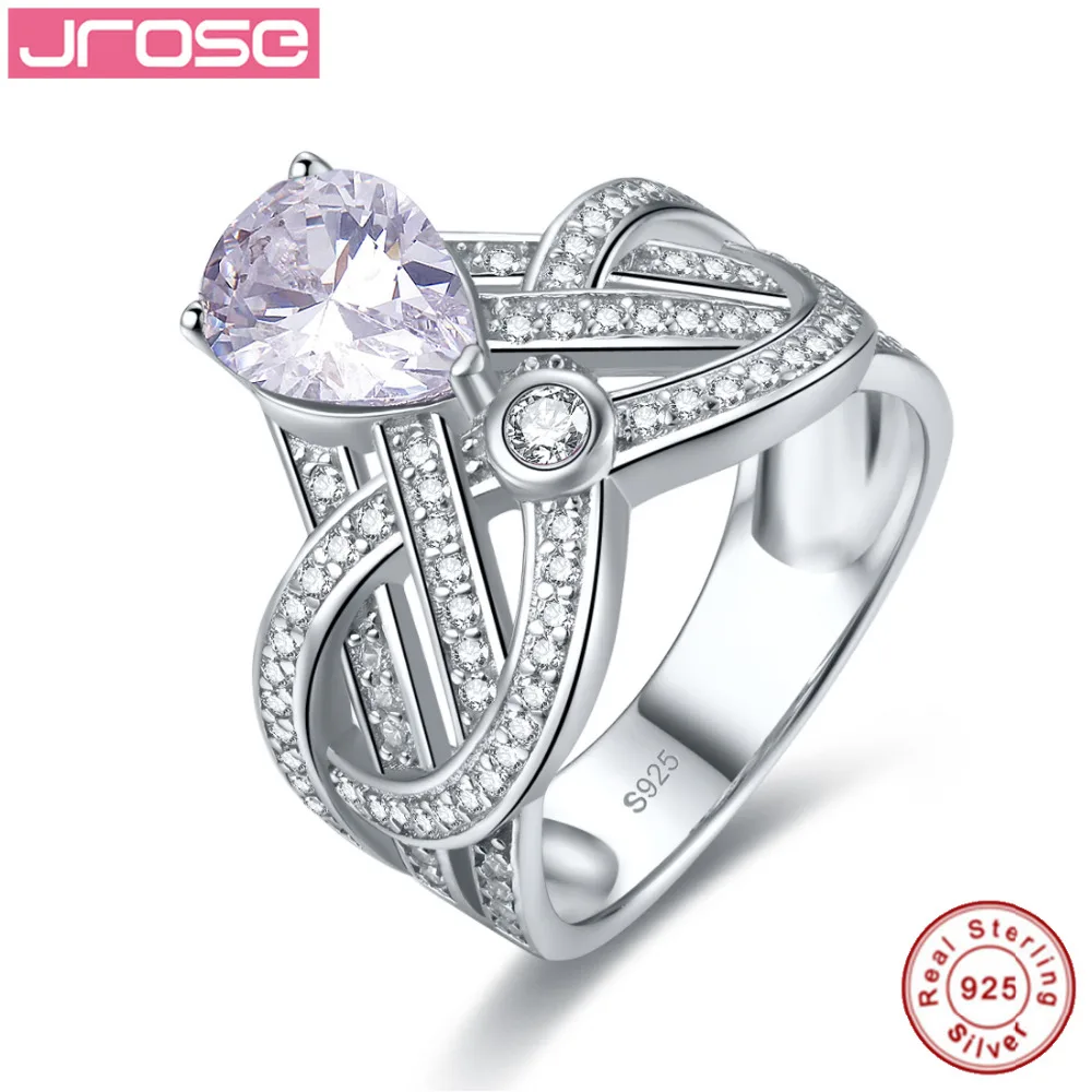 Jrose Crown Pear White Cubic Zirconia Anniversary Promise Engagement