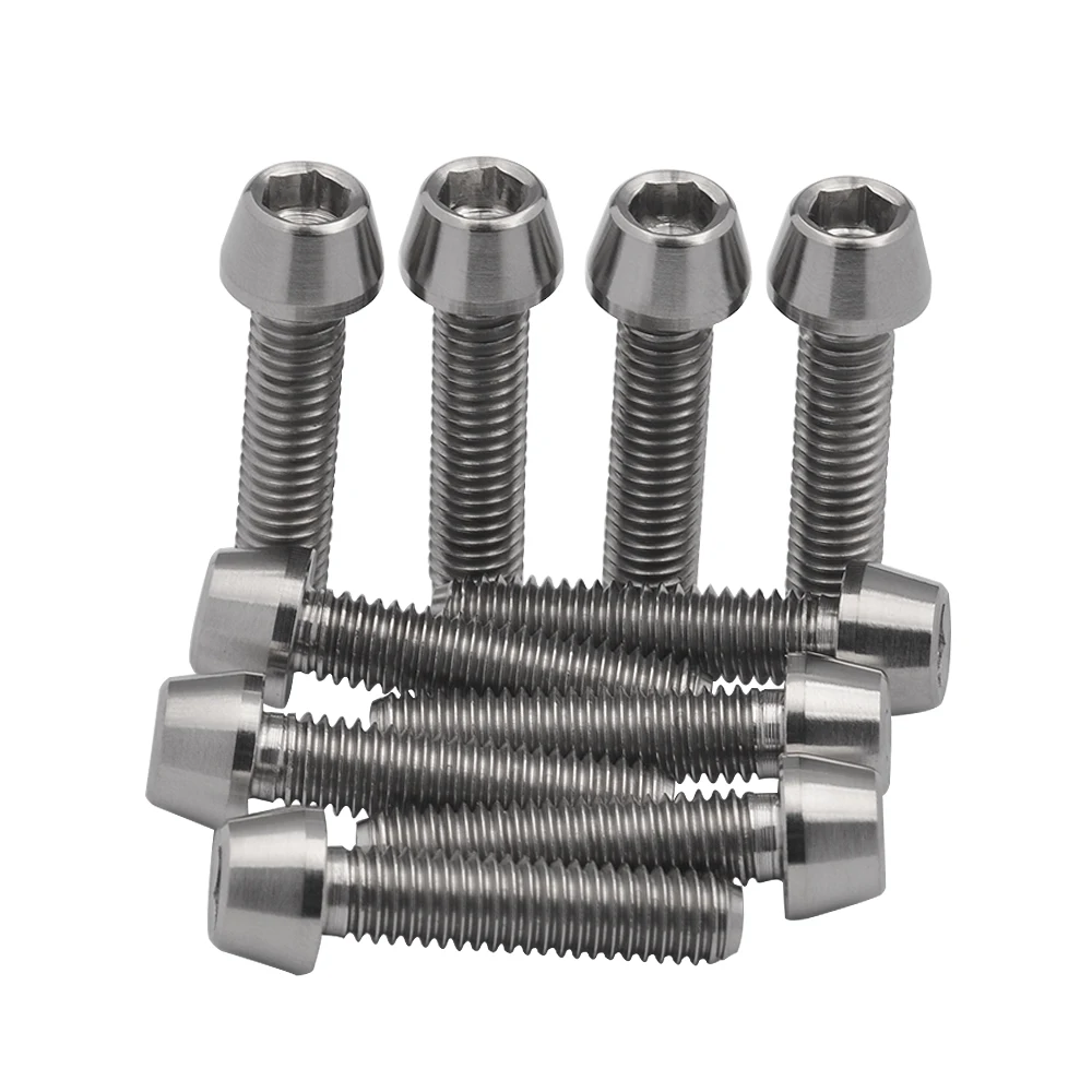 M6X30mm Titanium Ti Taper Head Bolts Allen Hex Headset Screw Black 5Pcs//lot