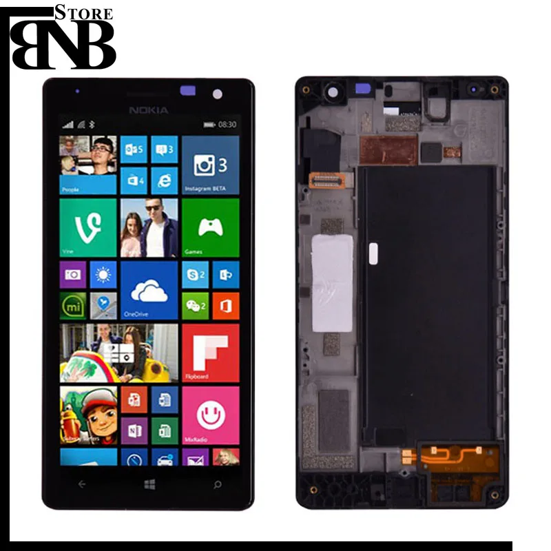 Продажа 100% оригинал для Nokia lumia 730 735 lcd дисплей кодирующий преобразователь сенсорного экрана в сборе с рамкой или lumia 730 lcd без рамки