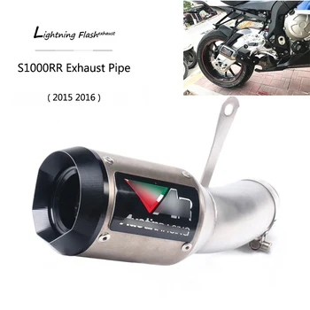 

For 2015 2016 BMS S1000RR Motorcycle Exhaust Pipe Stainless Steel 60 mm Tail Escape No DB Killer Slip On Mid Middle Link Elbow