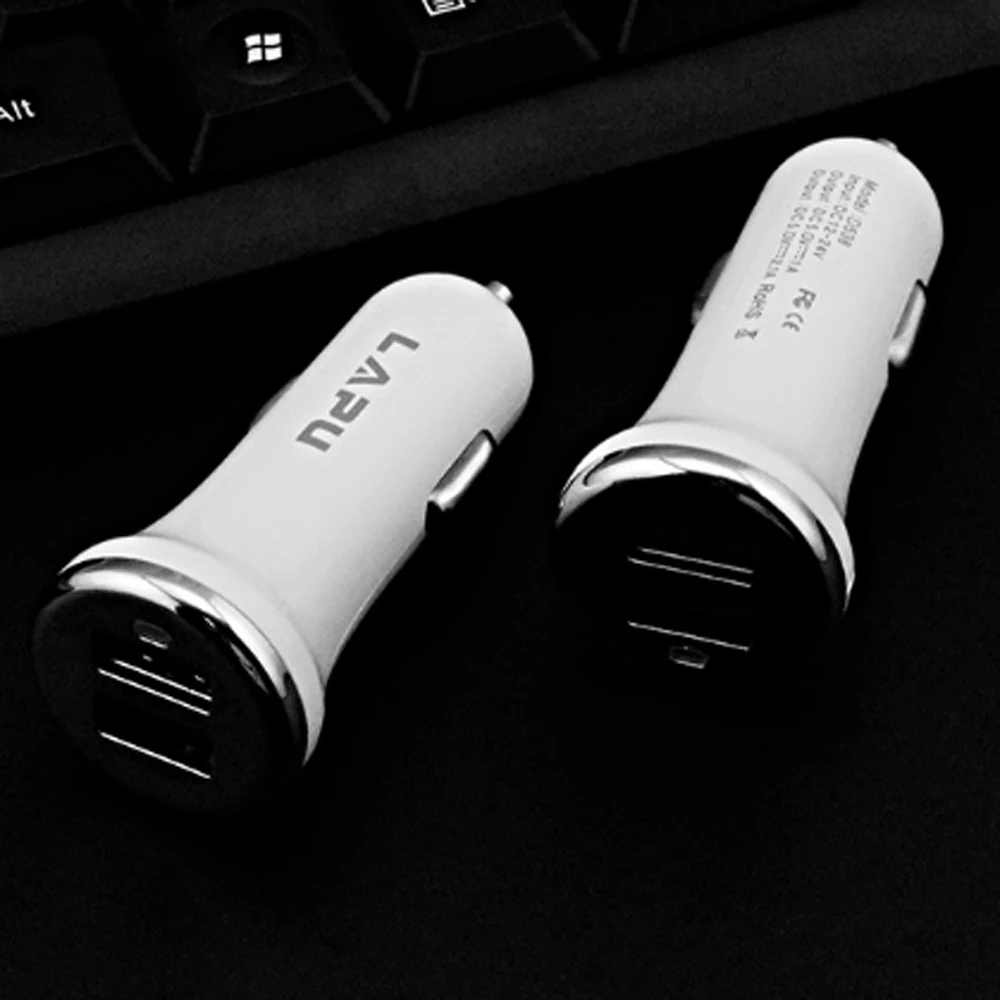 10 шт./партия автомобильное зарядное устройство с двумя USB портами|Зарядные