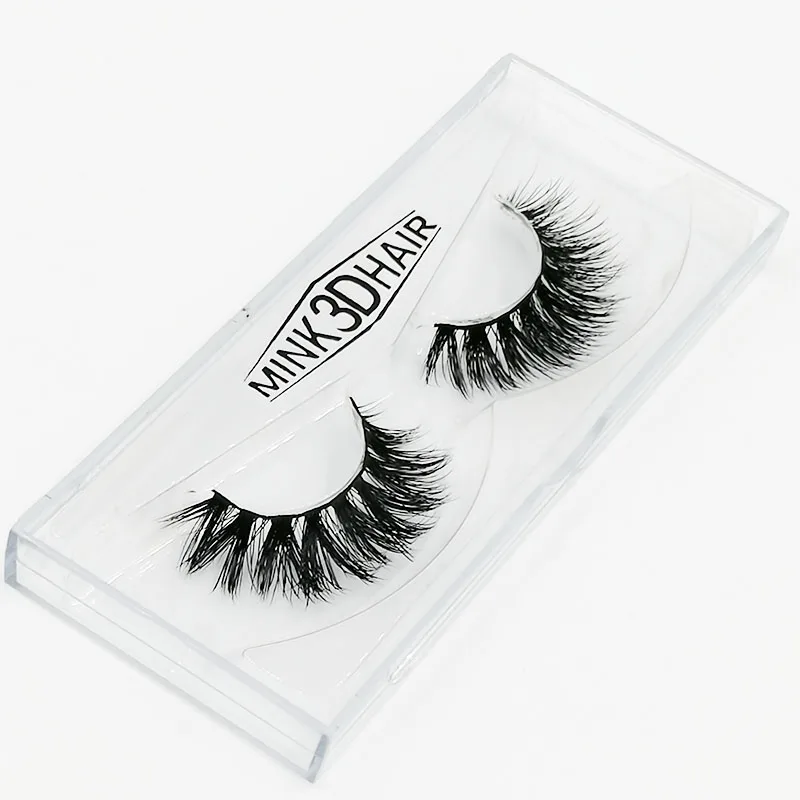 1 Pair New 100% Mink Hair False Eyelashes Hand-made Plastic Cotton Thread Stalk Eyelash Eye Makeup Tool | Красота и здоровье