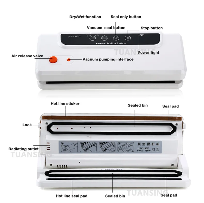 Вакуумная пищевая упаковочная машина бытовой многофункциональный вакуумный упаковщик автоматический контейнер вакуумные упаковочные машины пластиковые упаковки Mac