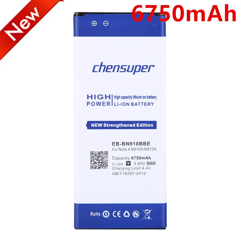 6750 мАч chensuper EB BN910BBE батарея для Samsung Note 4 Note4 N910H N910A N910C N910U N910F N910X N910V N910P N910R|battery for
