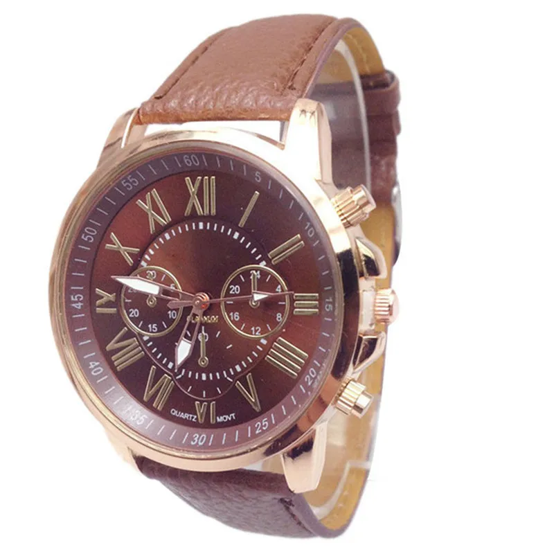 Women Watch Stylish Numerals Faux Leather Analog Fashion& Casual Bracelet Clasp Classic 18aug7