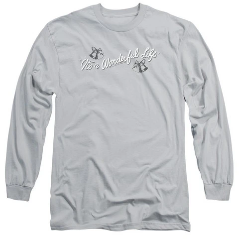 Trevco It Is A Wonderful Life-Logo Long Sleeve Adult 18-1 Tee Silver - Large