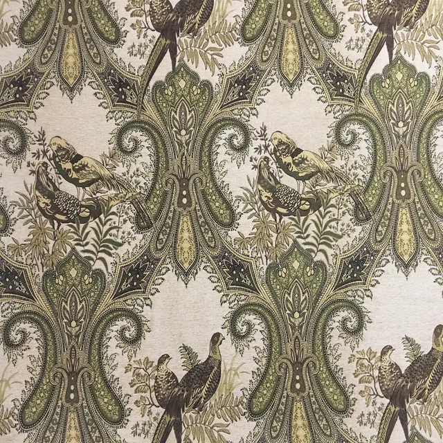 Classical Vintage Bird Paisley Jacquard Woven Soft Chenille Sofa