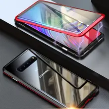 360 Защитная прочрачная Стекло магнитный металлический чехол для samsung Galaxy A70 A50 A40 A30 A10 A80 M10 M20 M30 A7 A9 A8 плюс крышка