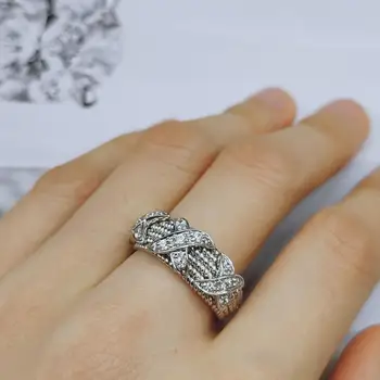 

Women's Classic Engagement Ring Genuine 925 Sterling Silver Cubic Zirconia Elegant Ring Fine Jewelry Birthday Gift