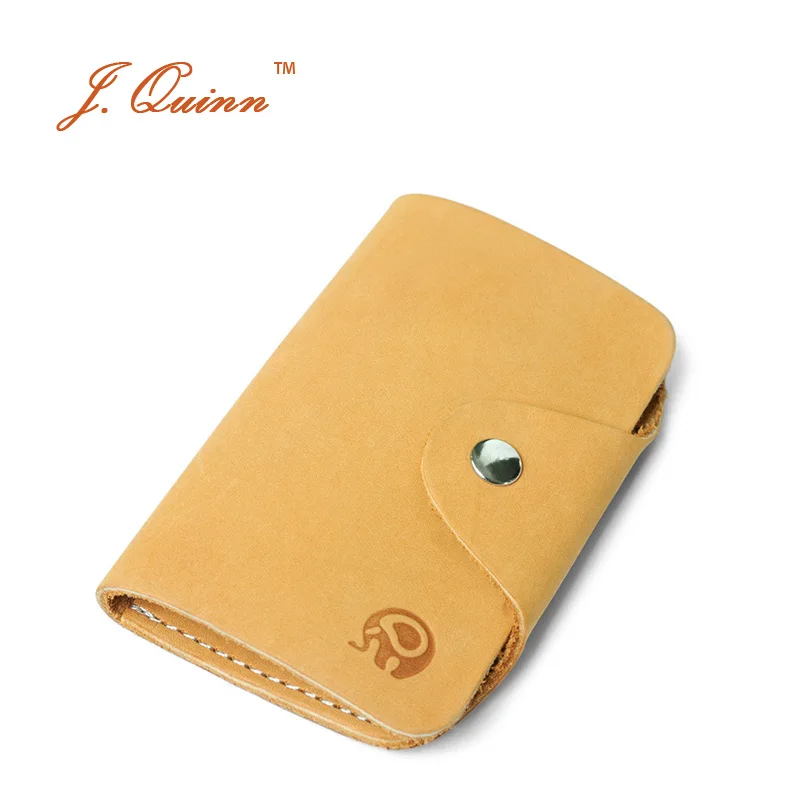 

J.Quinn Simple European Retro Home Leather Key Wallet Genuine Cowhide Key Case for Men Women with Card Holder Purse Hook 2017