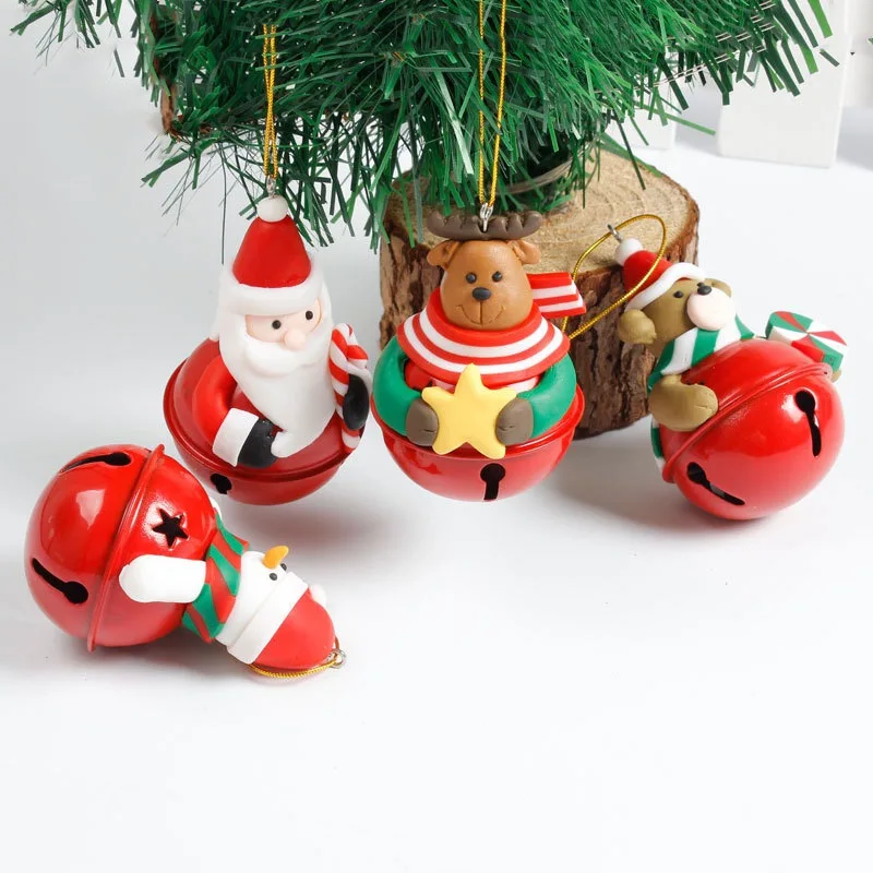 

Christmas Hangings Metal Snowflake Jingle Bells Christmas Tree Doll Bells Red Hanging Ornaments Xmas New Year Supplies