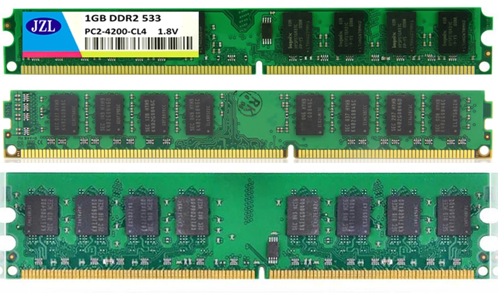 JZL Memoria PC2-4200 DDR2 533 MHz/PC2 4200 DDR 2 533 MHz 1GB LC4 1,8 V 240-PIN Non-ECC для настольного ПК компьютера DIMM память ram