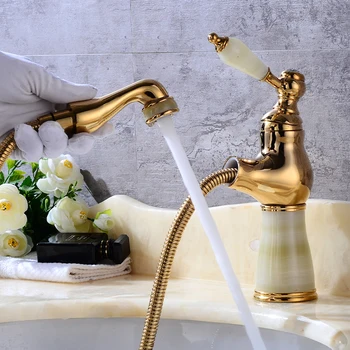 

Basin Faucet European Retro Marble Water Mixer Taps Swivel 360 Degree Pull Out Single Handle Torneira Cozinha AG-9969