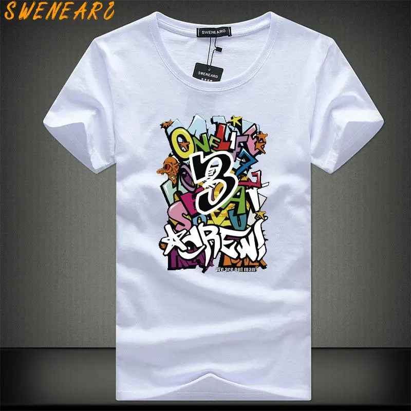

SWENEARO Free Shipping Men's T-Shirts S-5XL Plus Size Camisetas Summer Short Sleeve T Shirts O-Neck T Shirt Men Male Tee Shirts