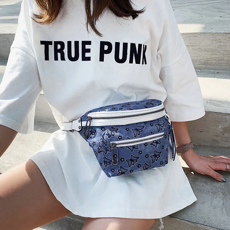 

Hot Canvas Chest Bag Women Waist Pack Personaliz Denim fashion Travel Casual Fanny pack Fashion Belt Waist Bags 030448