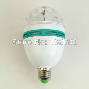 

E27 3W Colorful Rotating RGB 3 LED Light Bulb Lamp Flash Stage Christmas Party Free Shipping
