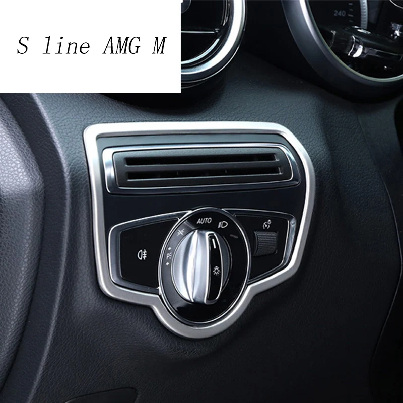 Декоративная накладка на кнопки фары для Mercedes Benz C Class W205 C180 C200 C260 GLC 2015 2017