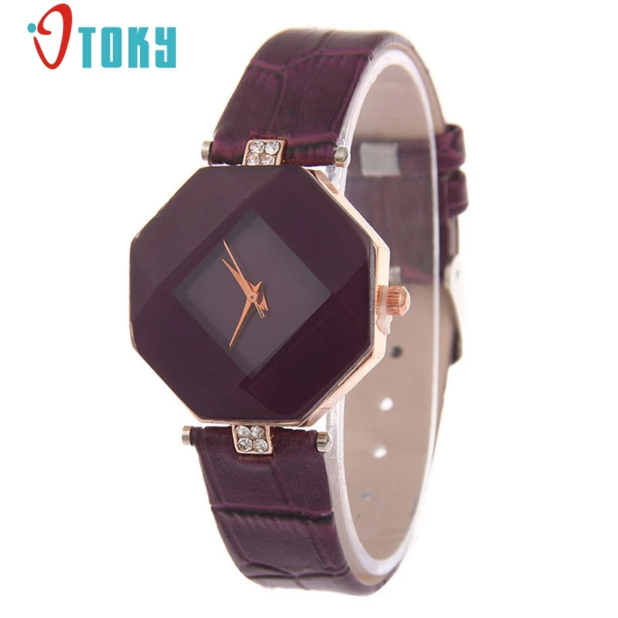 OTOKY relogio feminino reloj mujer кожаные женские кварцевые часы браслет с кристаллами и