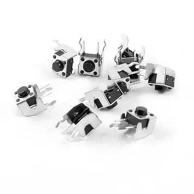 

10 Pcs 6mmx6mmx5mm 4 Pin Terminal PCB Momentary Type Tactile Tact Switch