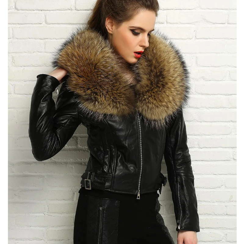 yellow Chaud Femmes Mince Manteau Rosevans Femelle Printemps 2018 Peau B677 Fourrure Black Grand Mouton Veste De Véritable Red Court Col wire Naturel wq8Htq
