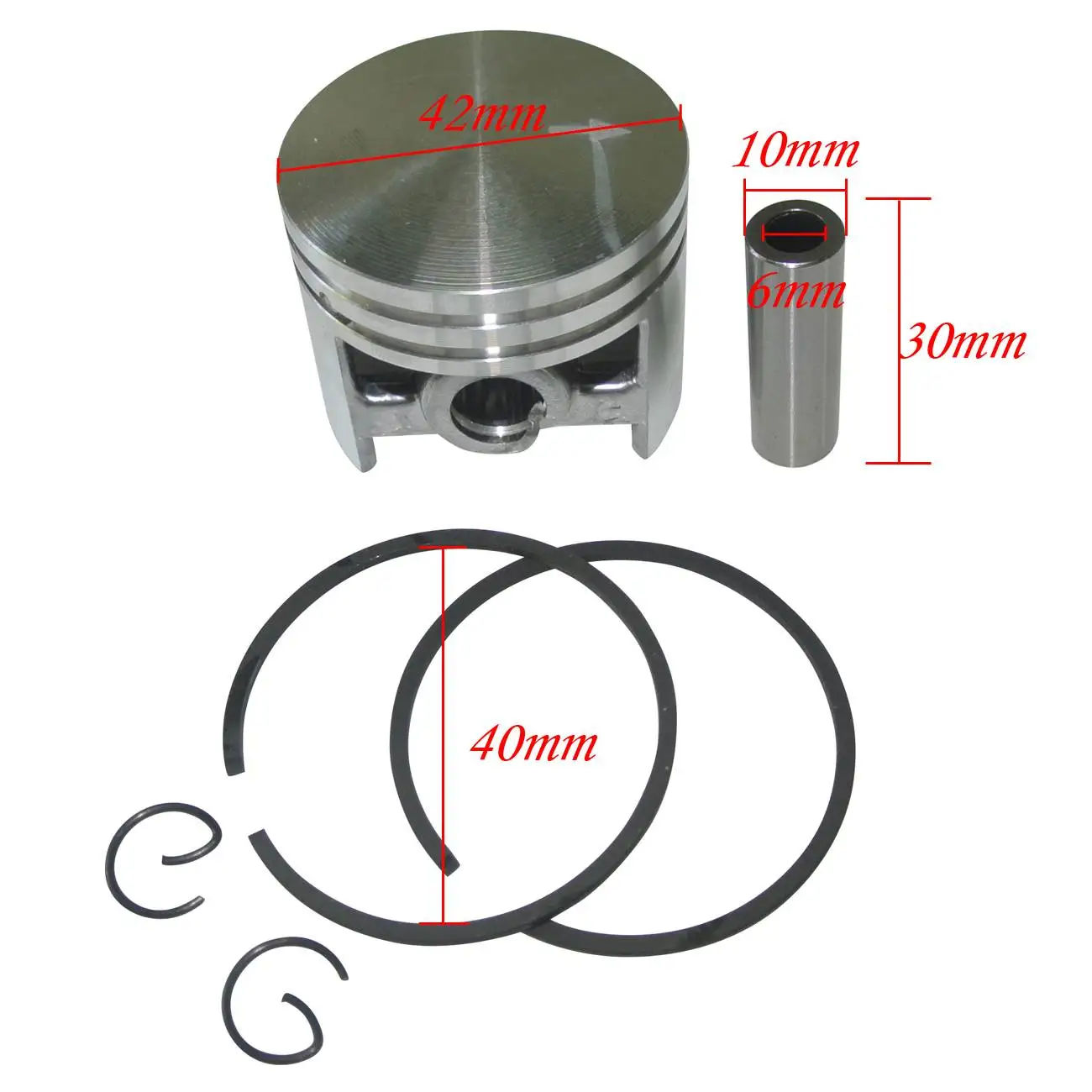 Kit di ricostruzione pistone Chiansaw WT fasce elastiche per motoseghe Stihl 024 MS240 42mm