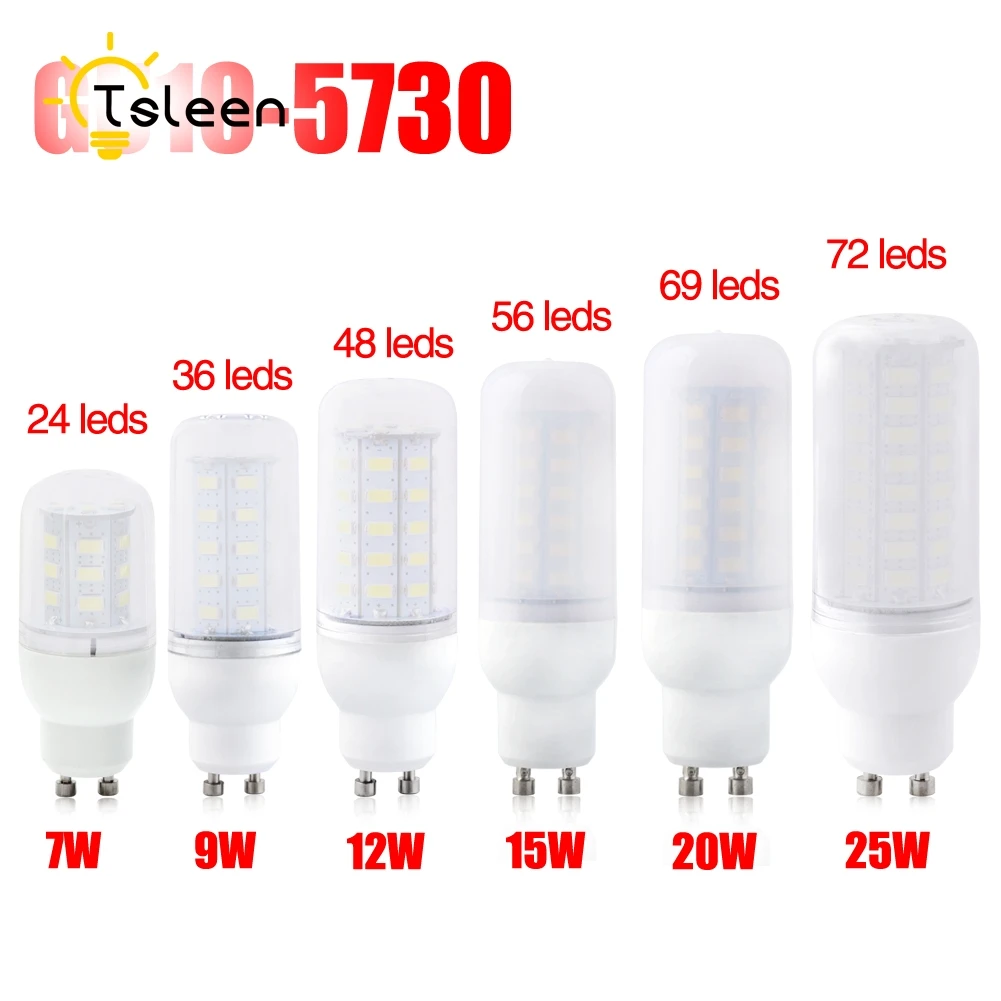 Недорогая Светодиодная лампа 220 В сверхъярсветильник свет 5730 SMD 7 Вт 12 15 20