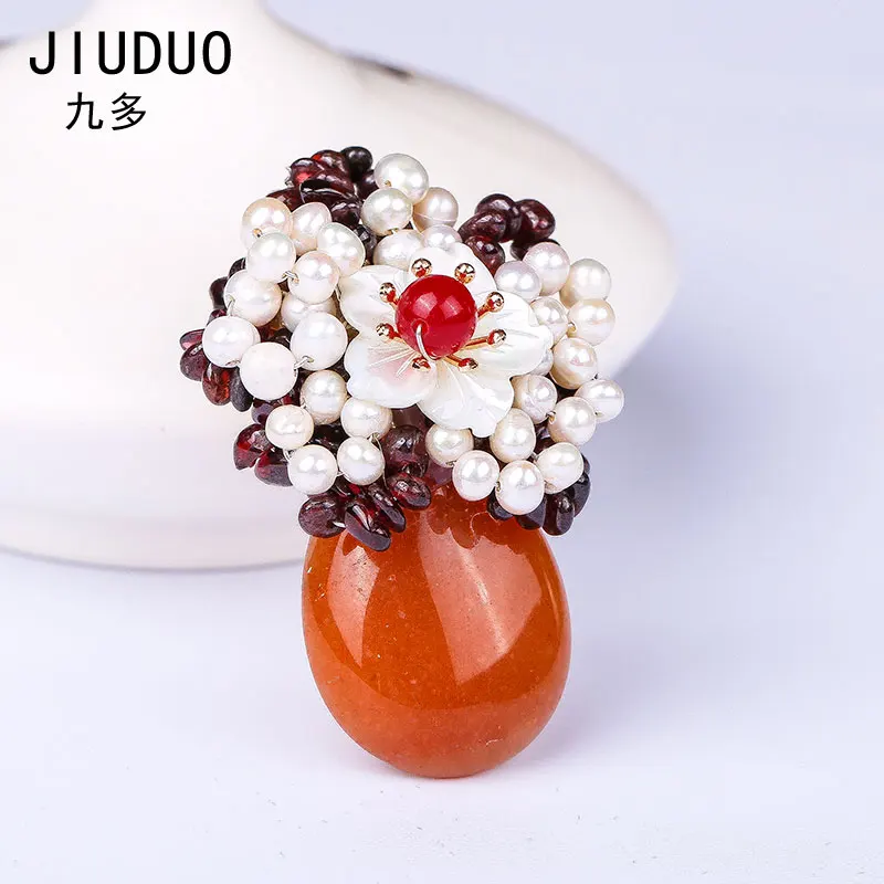 

JIUDUO Buckles For Scarves Flower Brooches Pearl Pendant