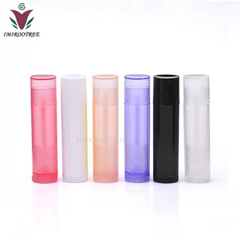

New! 100+2PCS 5g 5ml Plastic Empty Mini Lip Balm Container with Cap, Lip Balm Tube Container, Lipstick Tube Container (6 colors)