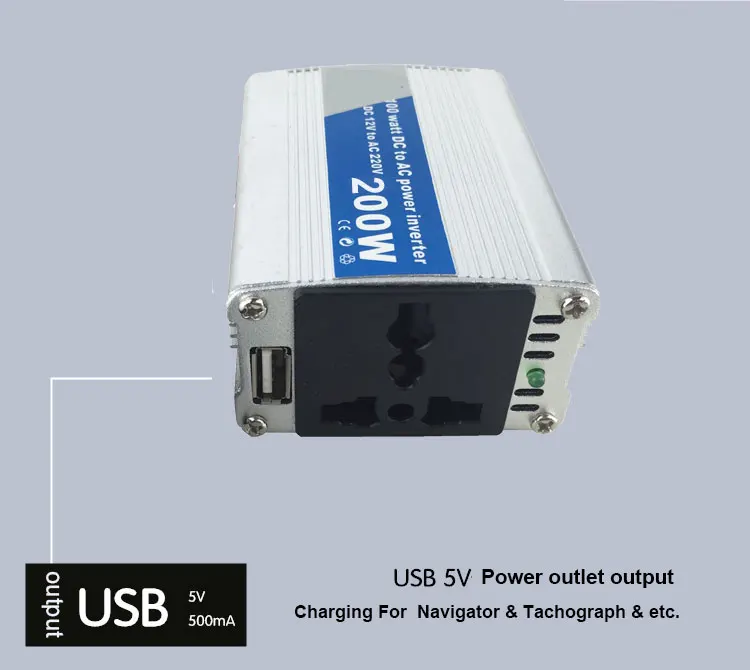 DC 12 В к AC220 V100W150W300W500W 200 Вт Модифицированная синусоида Портативный Автомобильный Инвертор адаптер зарядное устройство конвертер трансформатор