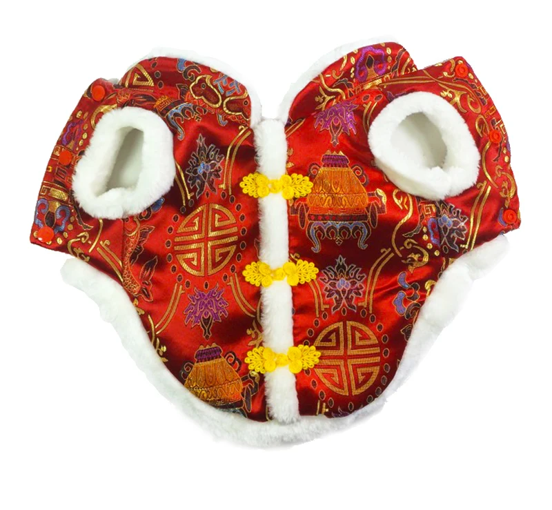 Pet dog cat new year coat dog coat pet clothes with Chinese style new year costume pet coat Chinese button S-3XL sizes supply Pet dog cat new year coat dog coat pet clothes with Chinese style new year costume pet coat Chinese button S-3XL sizes supply