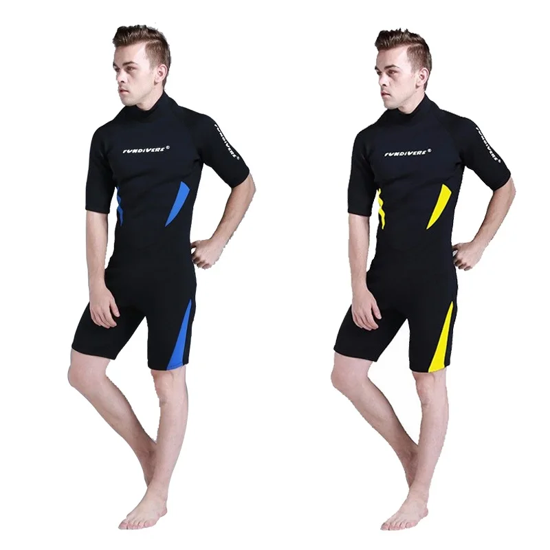 

Men's Neoprene 3mm Scuba Diving Wetsuit Short Sleeve Spearfishing Surfing Diving Warm Swimming Suit Jumpsuit Shorty Diving Suit