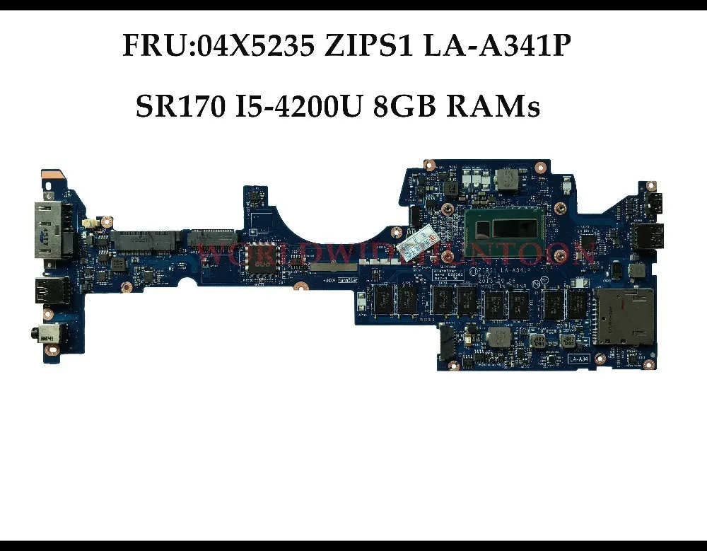 

High quality ZIPS1 LA-A341P for Lenovo Yoga S1 Laptop Motherboard FRU:04X5235 SR170 I5-4200U 8GB RAMs 100% Fully Tested